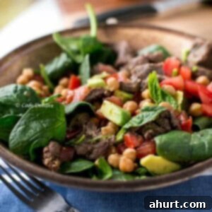Lamb and Chickpea Salad in a bowl