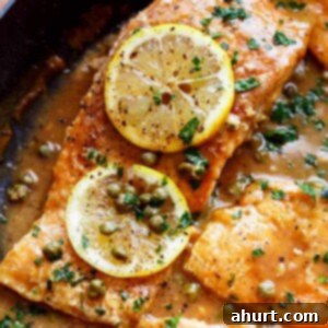 Quick Lemon Caper Salmon 13 Salmon Piccata topped with lemon slices