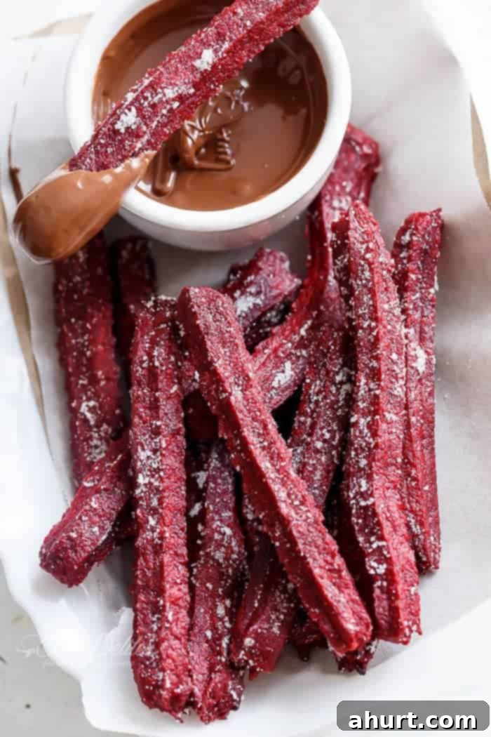 The Best Red Velvet Churros with dip