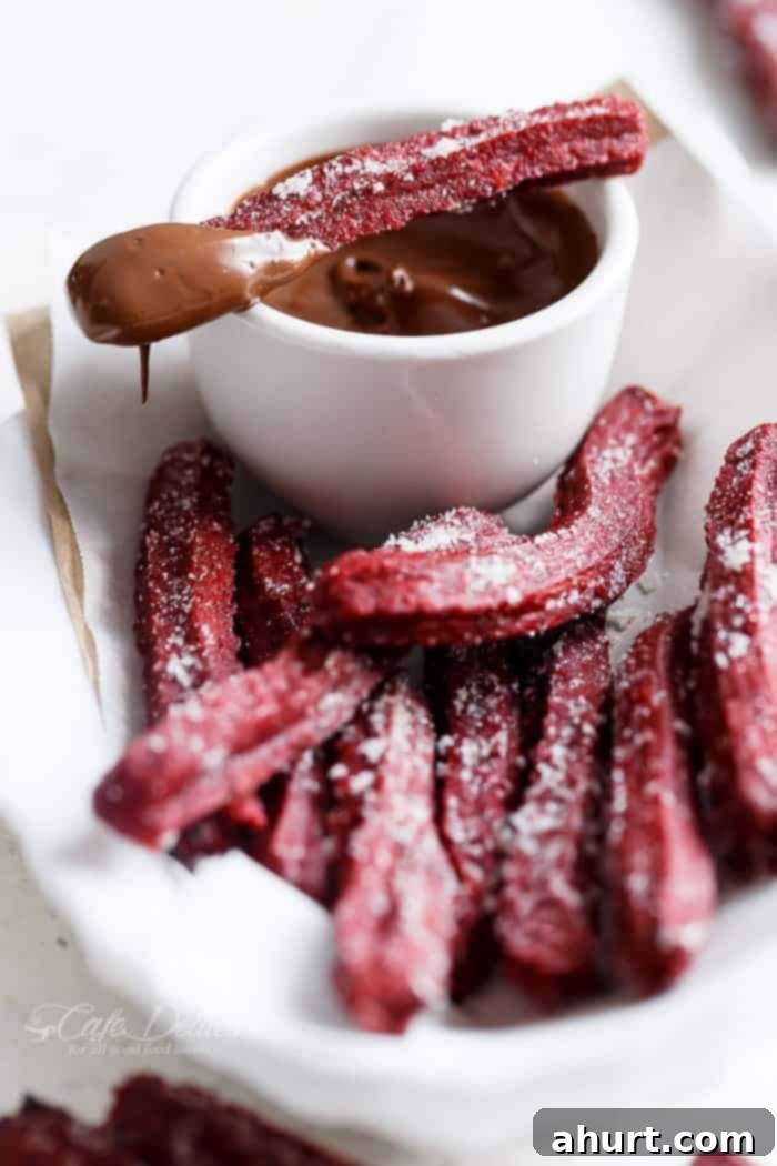 The Best Red Velvet Churros with dip