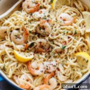 Nutty Browned Butter Shrimp Scampi 12 Browned Butter Shrimp Scampi on a platter