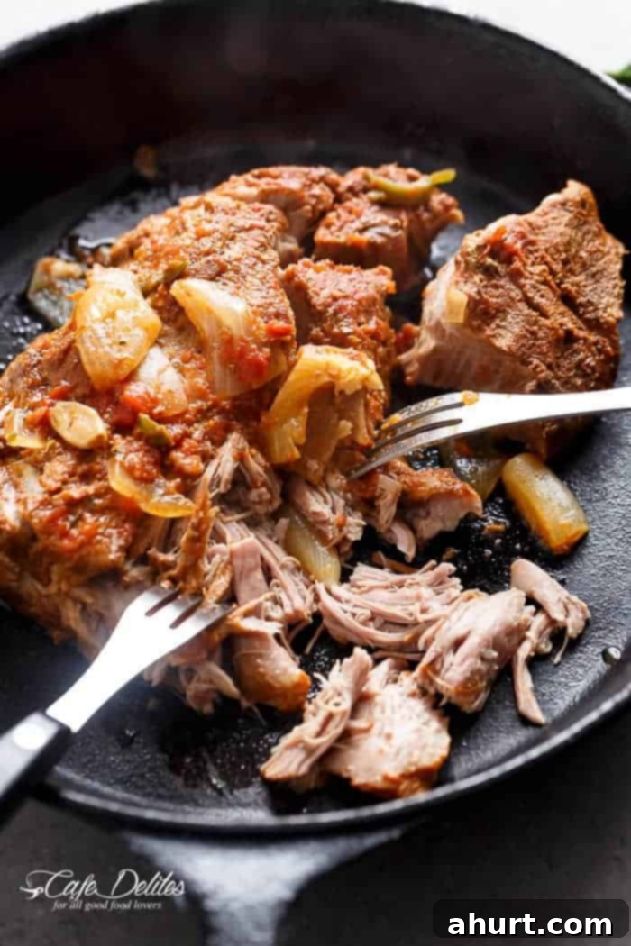 Crispy Slow Cooker Pork Carnitas in a pan