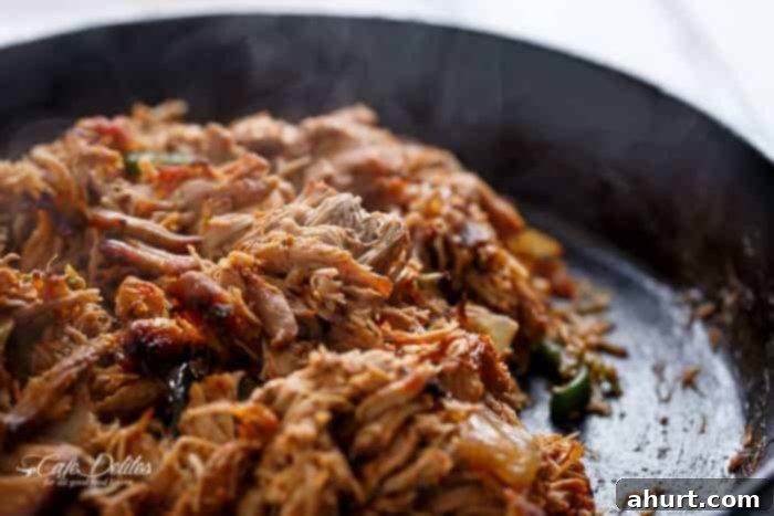 Side view image of Crispy Slow Cooker Pork Carnitas 