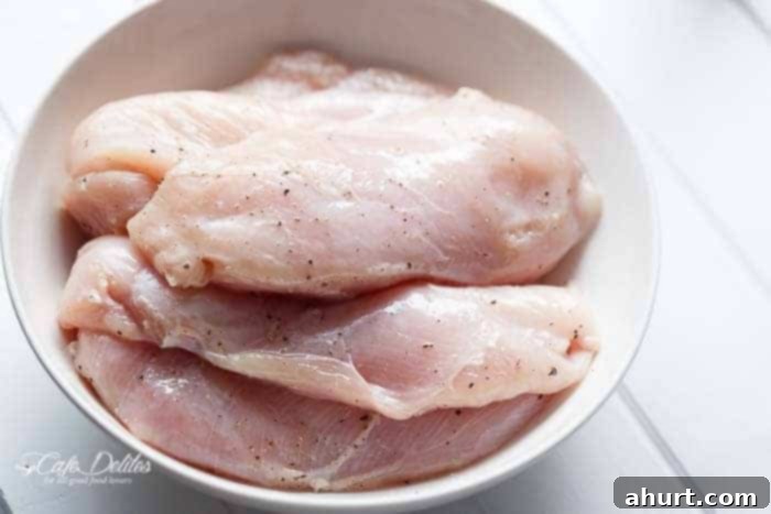 Raw chicken pieces in a bowl