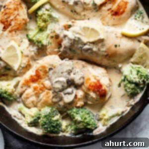 Julia Child's Lighter Creamy Chicken and Mushroom 8 Julia Child's Creamy Chicken + Mushroom in a pot