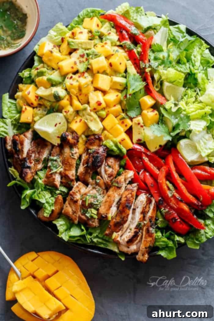 Zesty Cilantro Lime Chicken Salad with Sweet Mango Avocado Salsa 2 Easy Grilled Cilantro Lime Chicken Salad With A Mango Salsa
