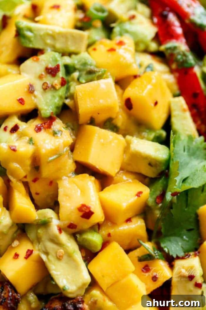 Zesty Cilantro Lime Chicken Salad with Sweet Mango Avocado Salsa 7 Cilantro Lime Chicken Salad And Mango Salsa looks yum
