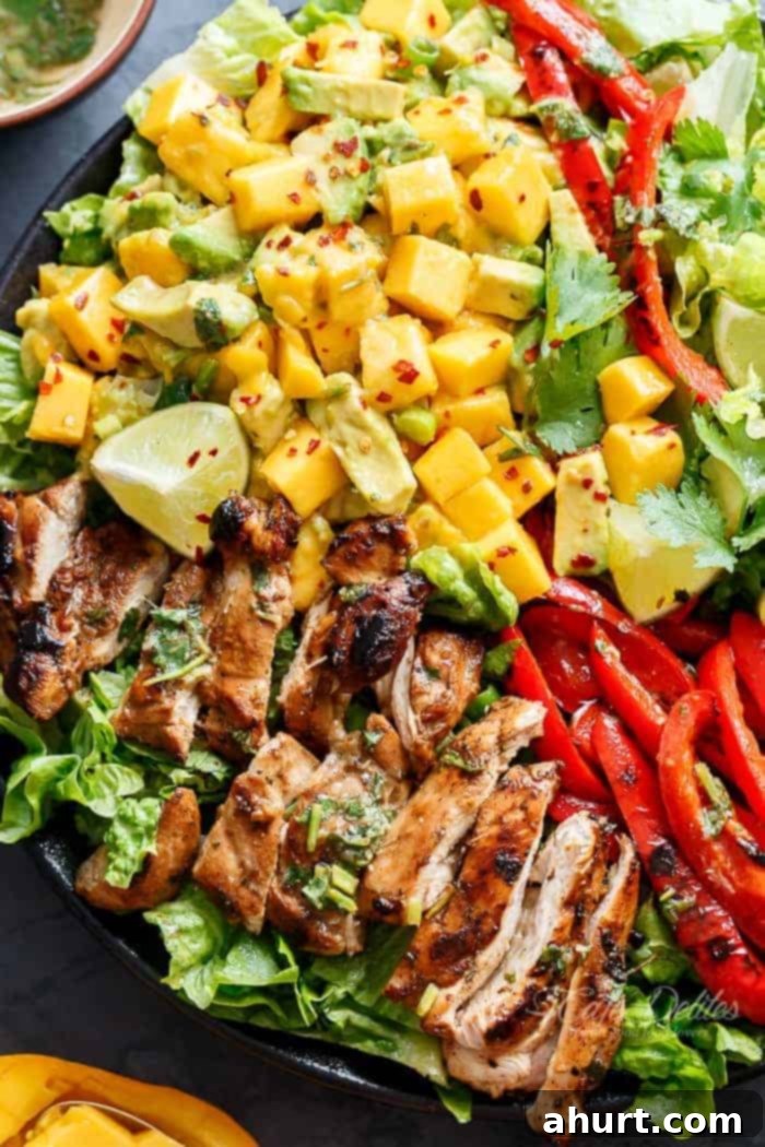 Zesty Cilantro Lime Chicken Salad with Sweet Mango Avocado Salsa 8 Easy Grilled Cilantro Lime Chicken Salad With A Mango Salsa!