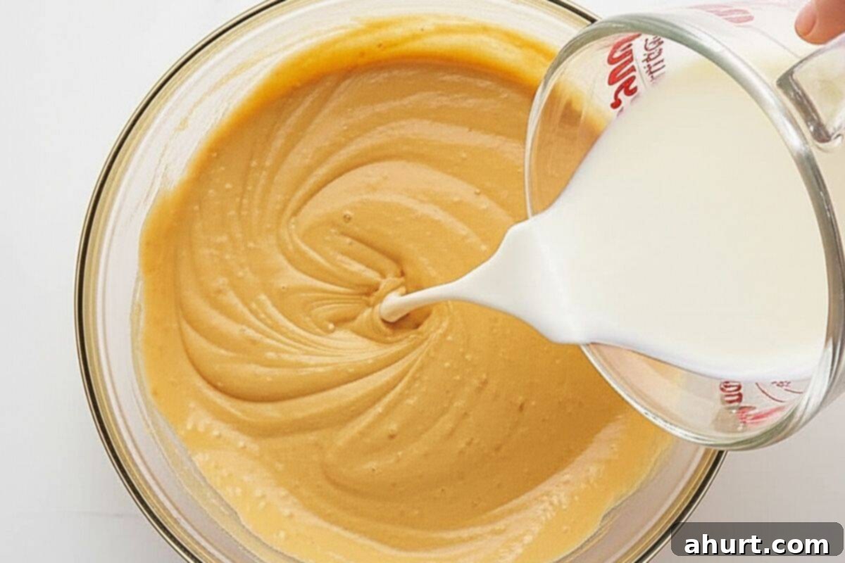 Sweet Cinnamon Fiesta Cake 7 Pour in the almond milk and mix until combined.