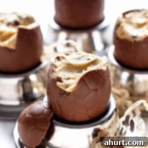 Indulgent Chocolate Chip Cookie Dough Easter Eggs 8 Chocolate Chip Cookie Dough Filled Easter Eggs looks delicious