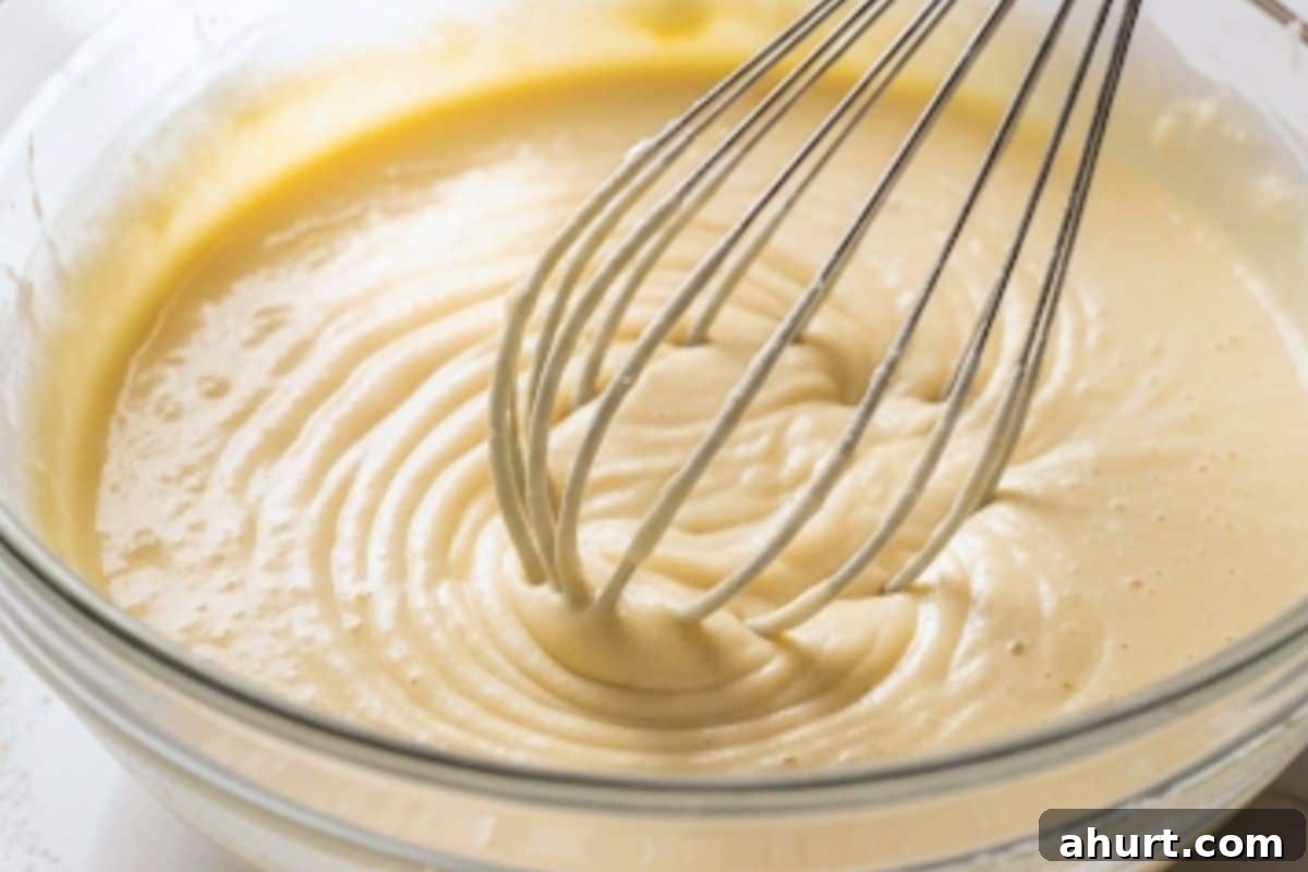 Whisk egg whites, almond milk, water, butter and salt. Add flour and  sweetener and combine until smooth.