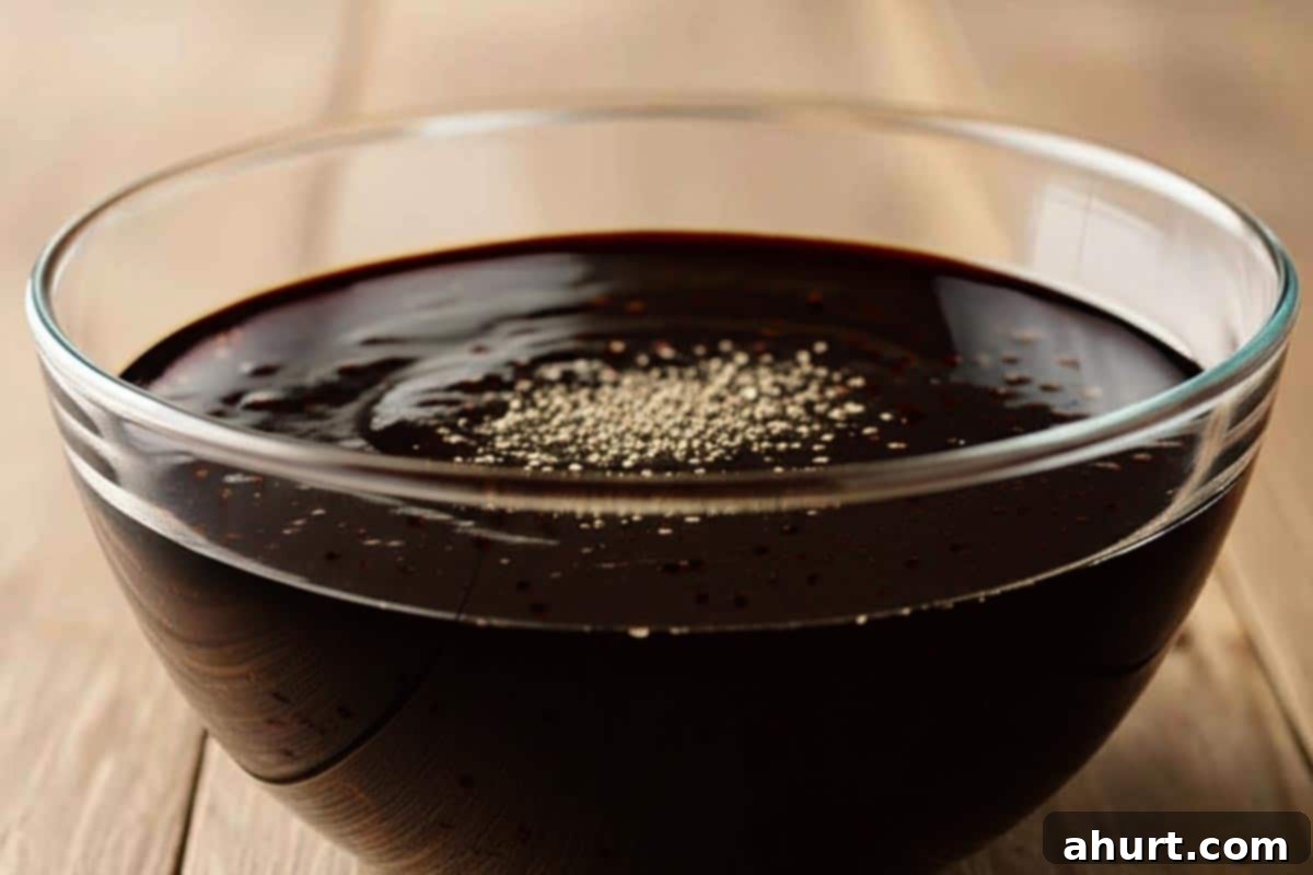 Extra Saucy Mongolian Beef and Broccoli 5 Sauce ingredients in a bowl.