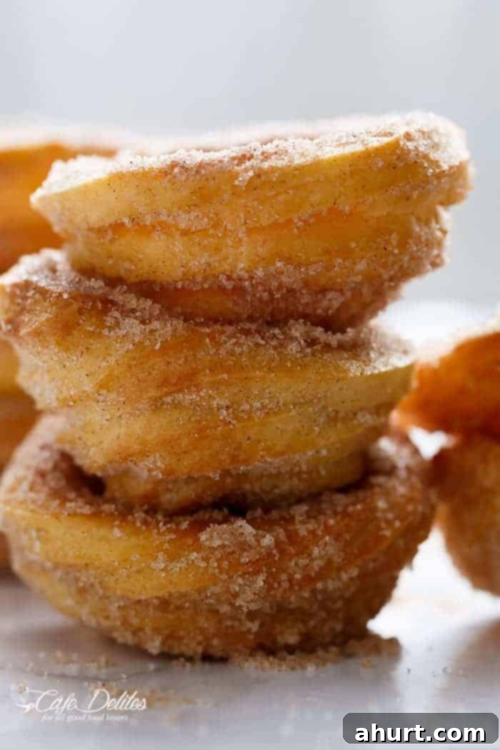 Side view of freshly baked Churro Ice Cream Bowls (Cups) coated in cinnamon sugar