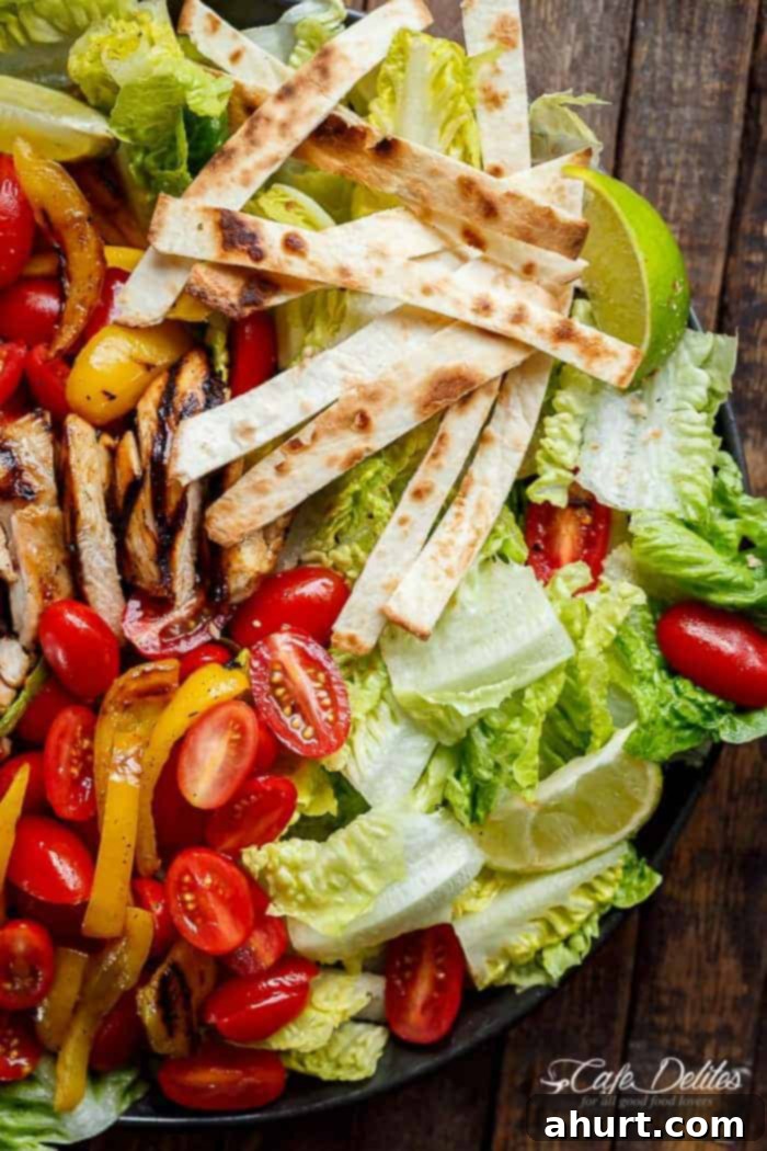 Tequila Lime Grilled Chicken Taco Bowl 5 Top view of Tequila Lime Chicken Taco Salad