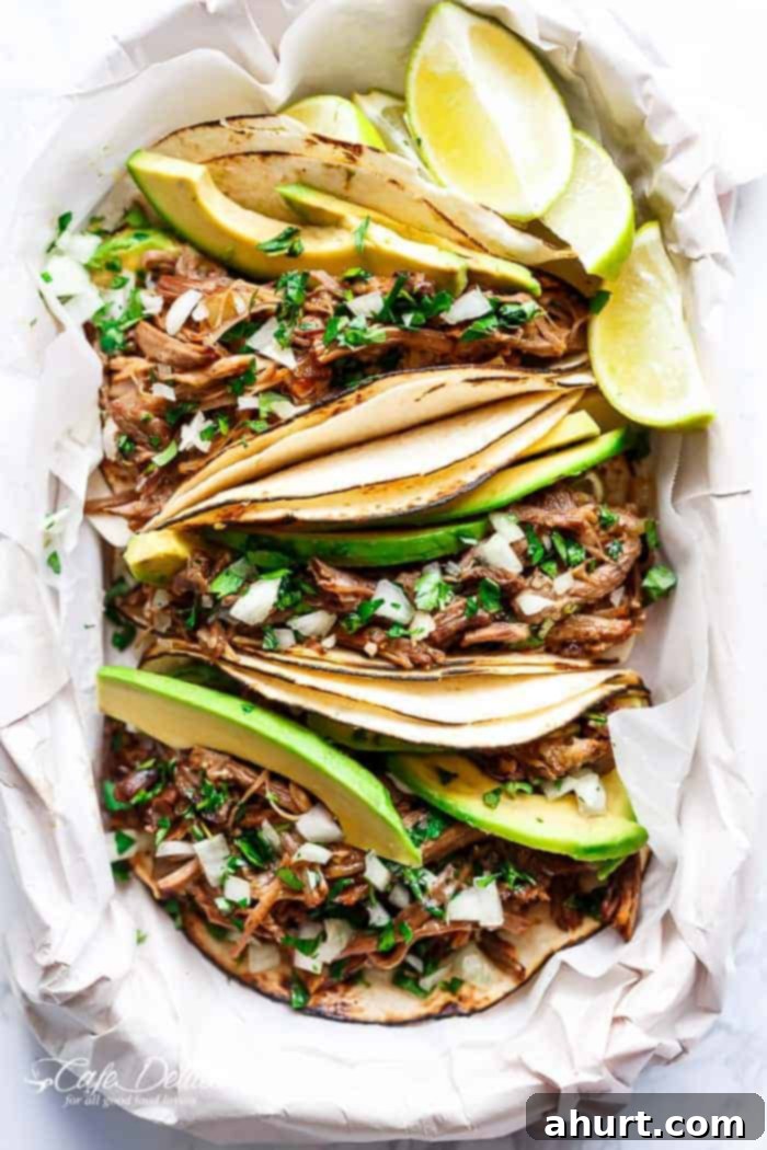 Fall-Apart Tender Slow Cooker Barbacoa Short Rib Tacos 2 Slow Cooker Barbacoa Short Ribs full of barbacoa flavours! Meat so tender it falls off the bone before being stuffed into Taco's and served with Avocado!