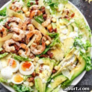Lighter Lemon Garlic Shrimp Caesar Salad 9 Grilled Lemon Garlic Shrimp Caesar Salad on a platter