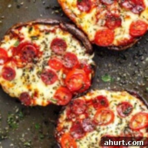 Speedy Portobello Pizza Caps 11 Delicious 10-minute Portobello Pizzas ready to serve, a perfect low-carb meal