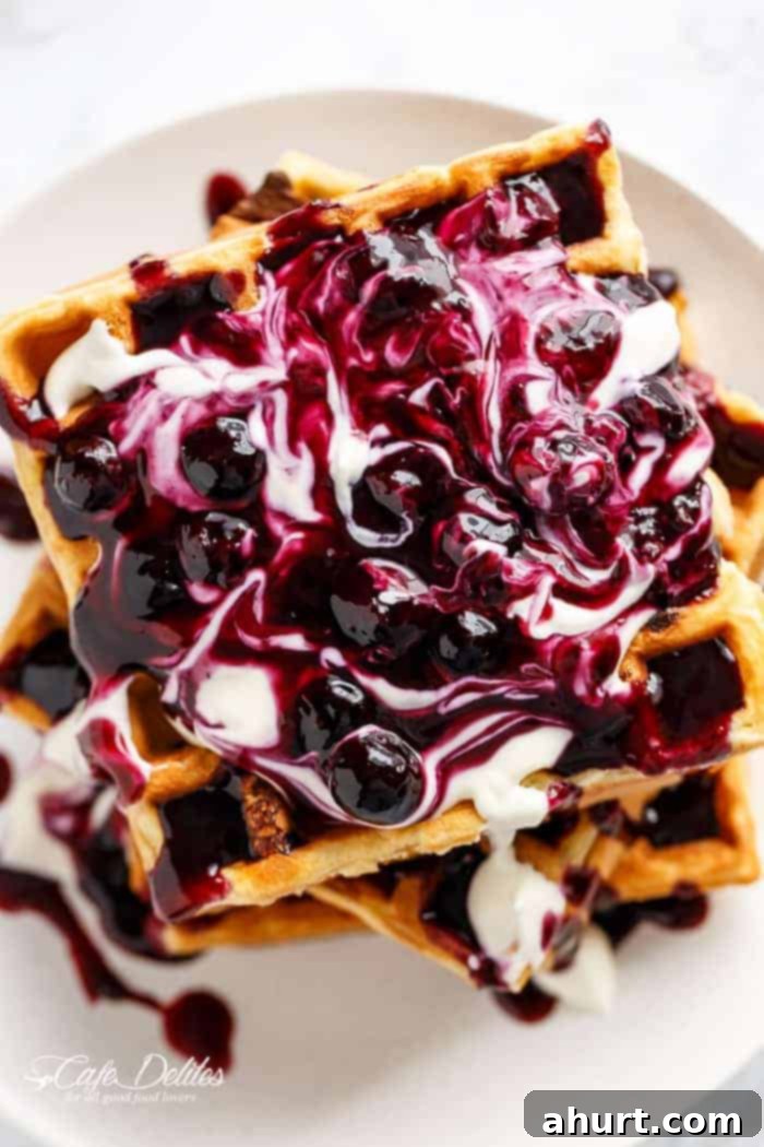 Zoom in image of Classic Blueberry Lemon Cheesecake Waffles 