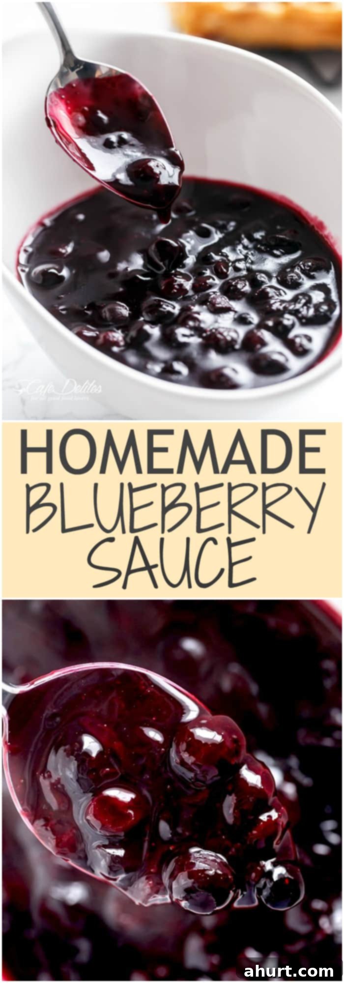 Fresh Homemade Blueberry Sauce 8 PIN image of Homemade Blueberry Sauce for Pinterest
