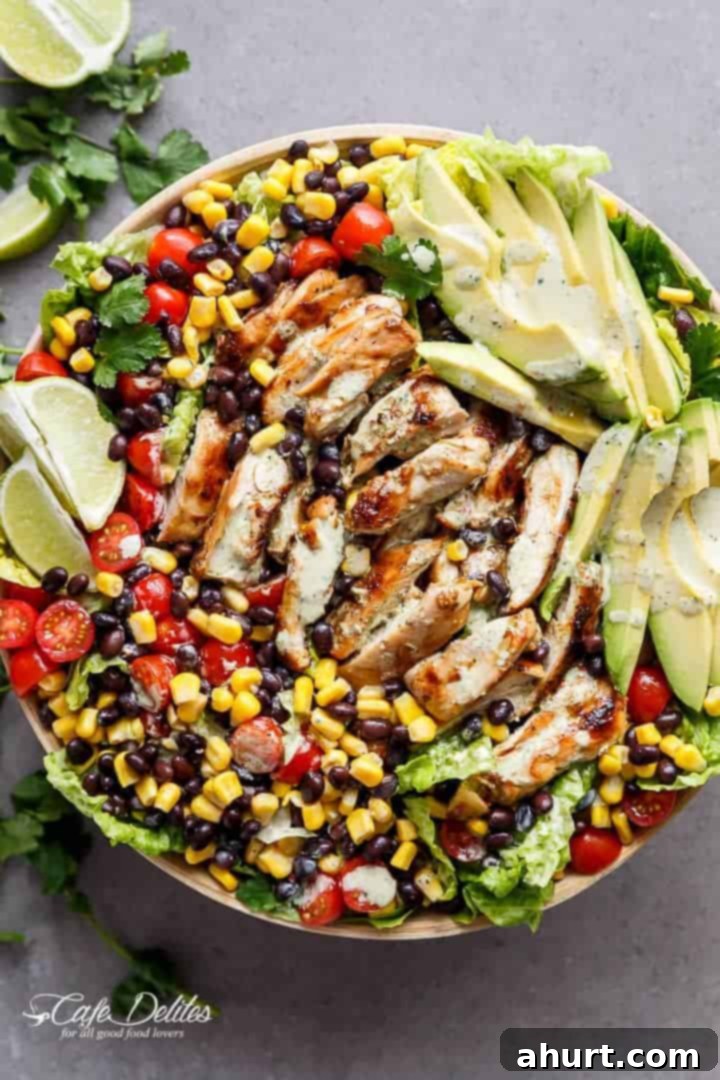 Fiery Fiesta Chicken Salad 2 A Chili Lime Southwestern Chicken Salad with a low fat and CREAMY Cilantro Chili Lime Dressing