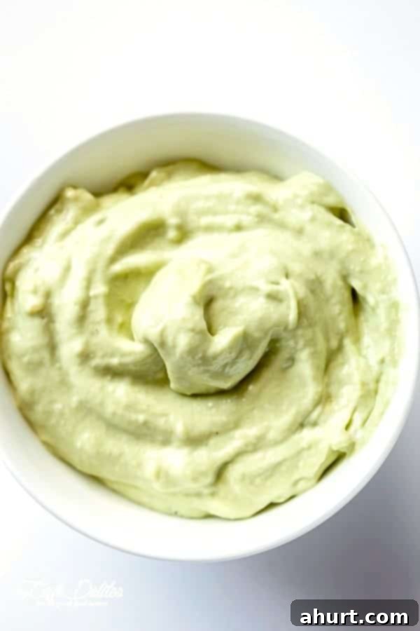 Avocado Crema in a bowl