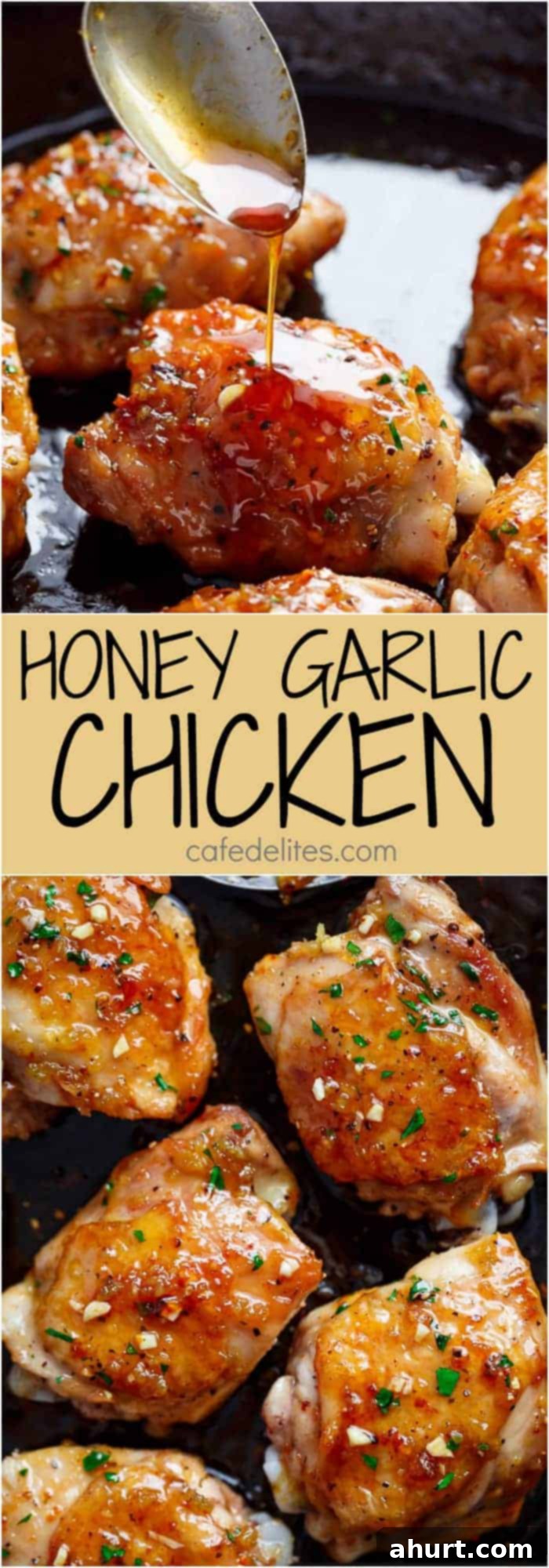 Sticky Honey Garlic Chicken 6 PIN image of Easy Honey Garlic Chicken