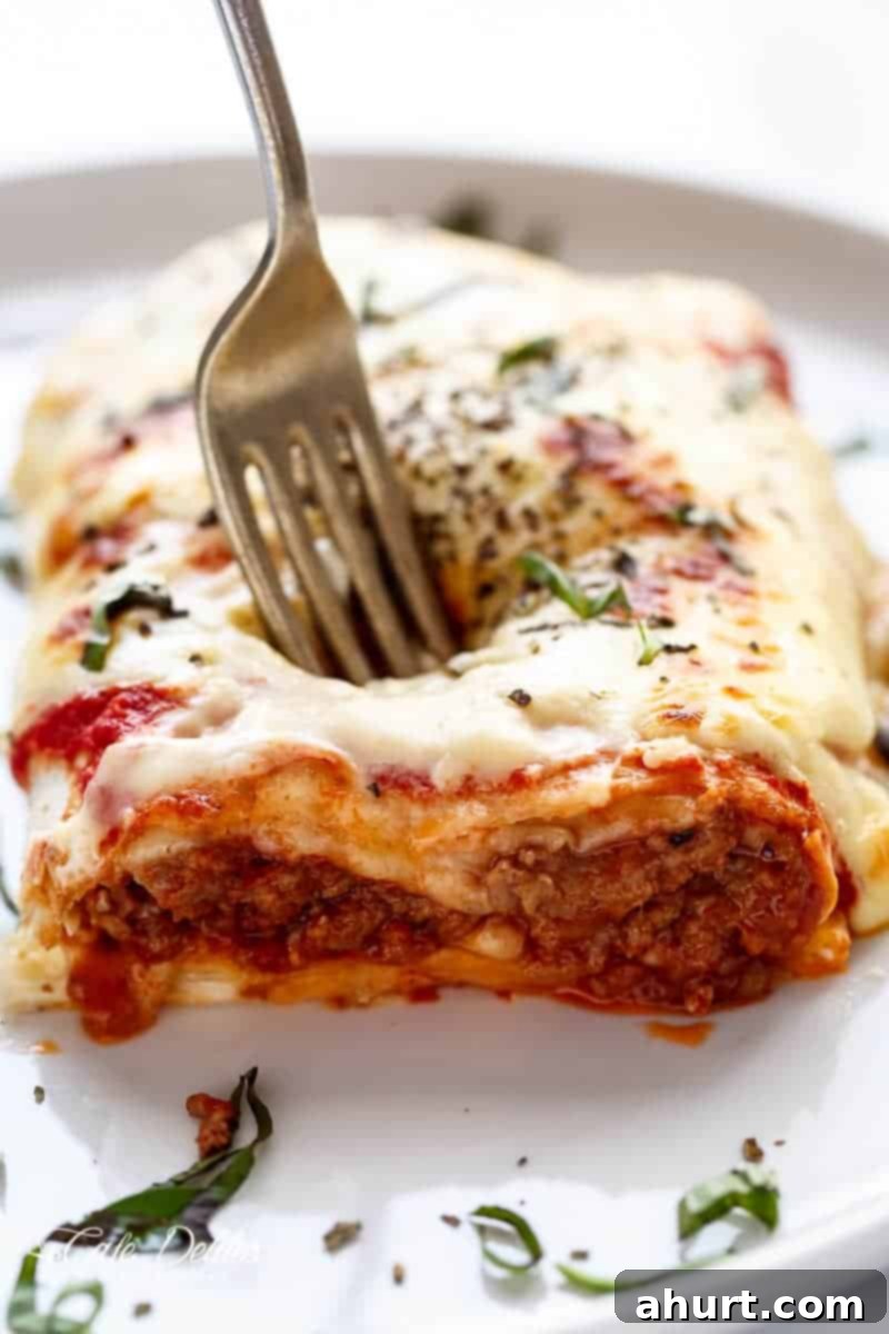 a piece of Lasagna Stuffed Burritos 