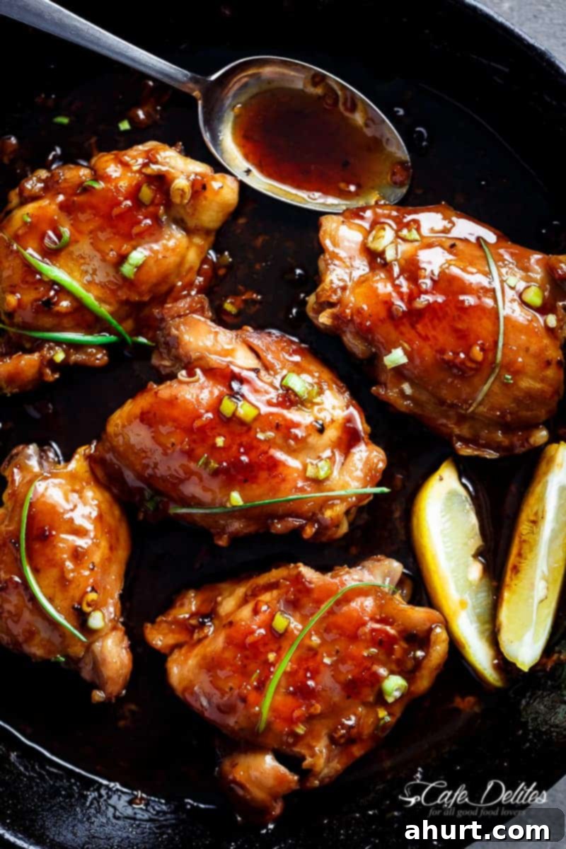 pieces of Garlic Teriyaki Chicken Thighs 