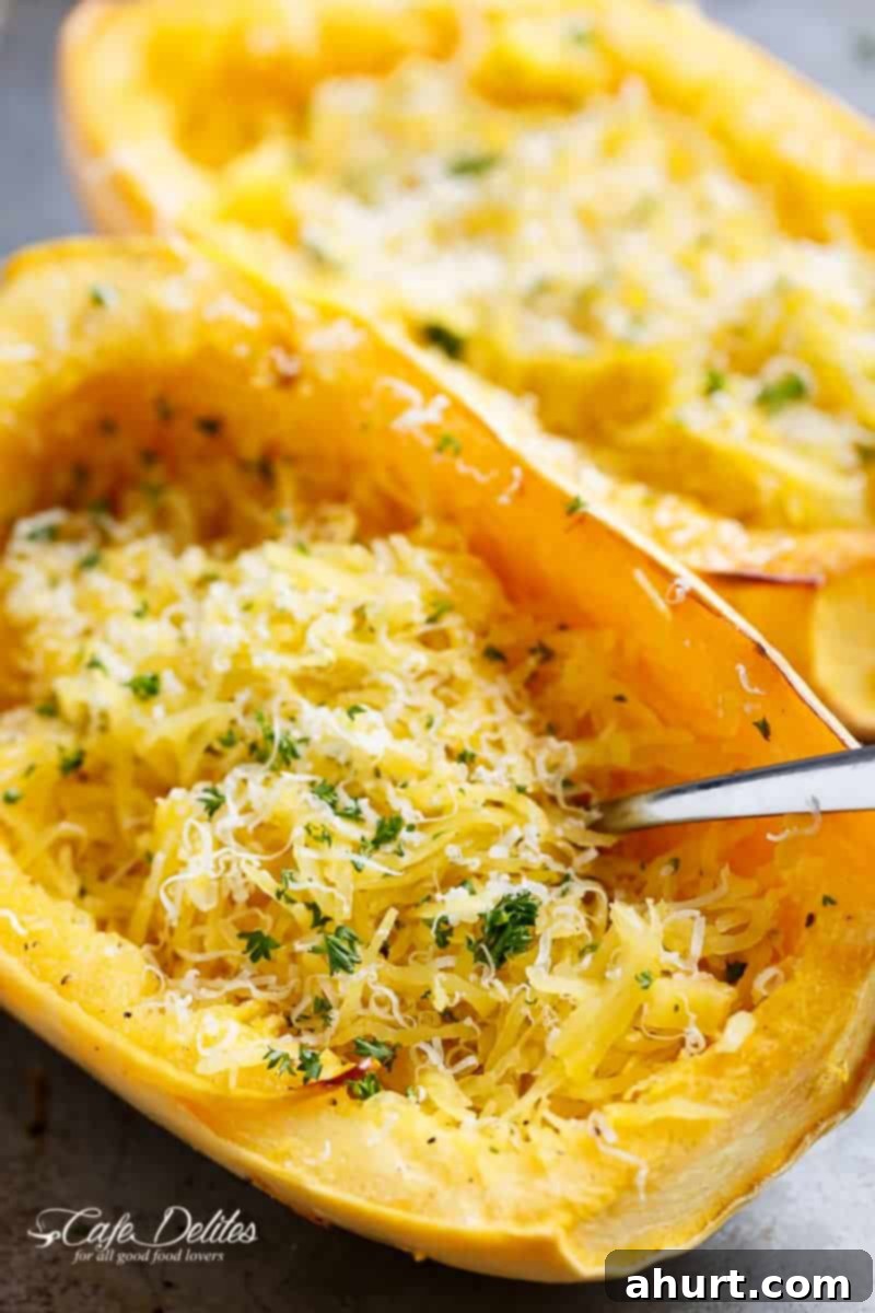 Cook spaghetti squash in the oven or microwave #cafedelites #spaghetti #squash How To Cook Spaghetti Squash in the oven method OR microwave! A carb alternative dream come true!