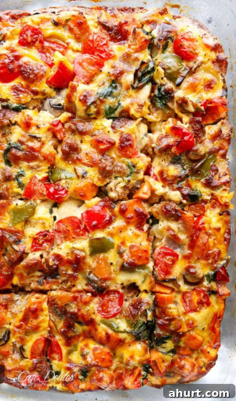 Sweet Potato Hash Brown Breakfast Bake 2 Sweet Potato Hash Brown Breakfast Casserole cut into pieces