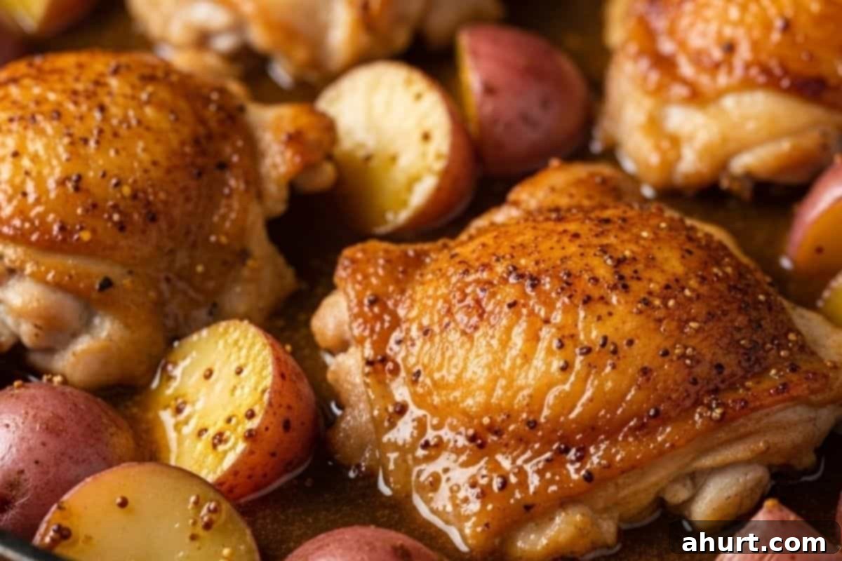 Sheet Pan Honey Mustard Chicken & Potatoes 8 add the quartered baby red potatoes and coat well with the sauce. season with extra salt and pepper