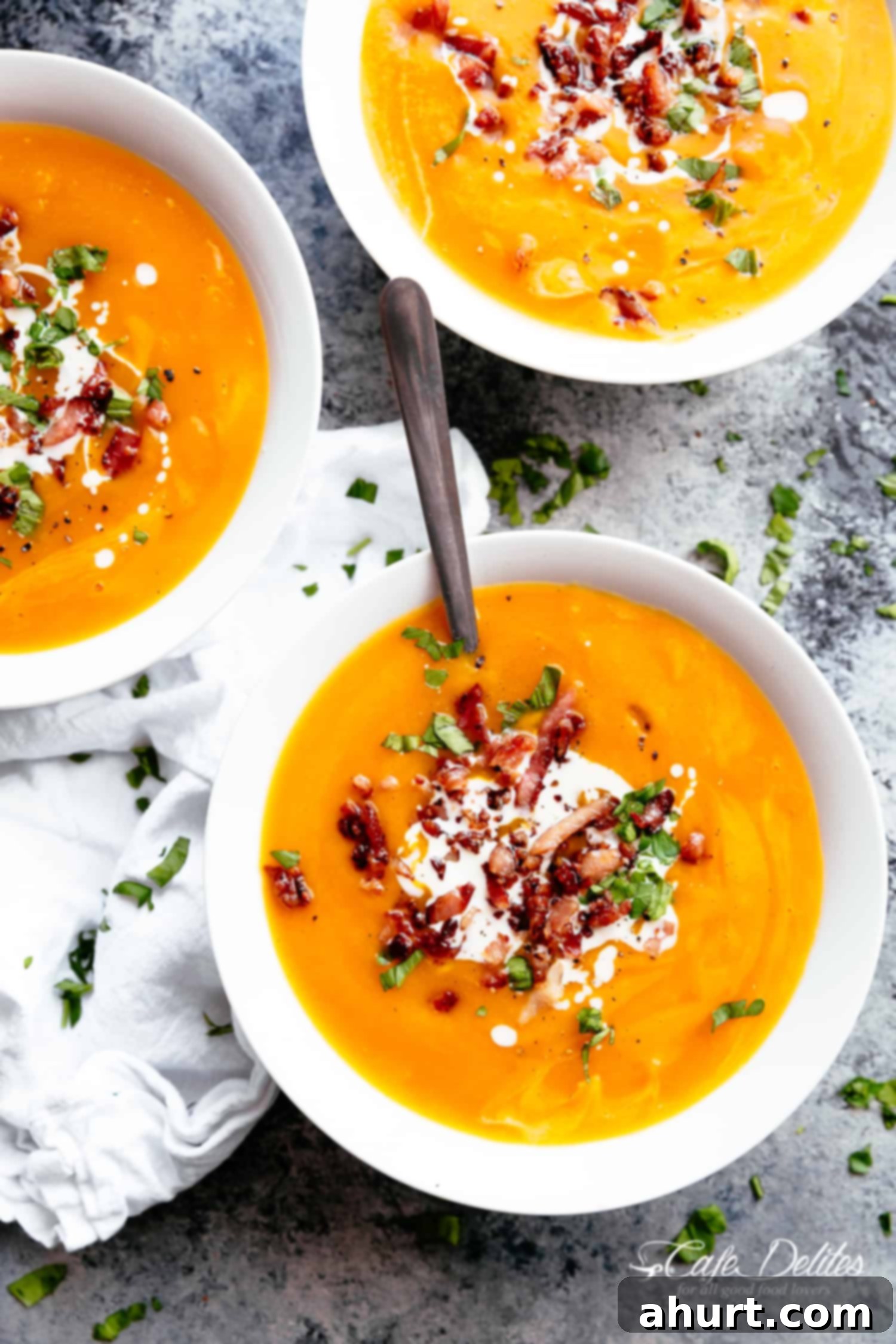 Velvety Golden Pumpkin Soup 3 3 bowls of Pumpkin Soup