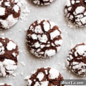 Divine Fudgy Chocolate Crinkles 6 Fudgy Chocolate Crinkle Cookies have an irresistible brownie textured centre, with a crunch of cookie on the outside! One of our favourite Christmas cookies right here! ONLY 88 calories EACH!