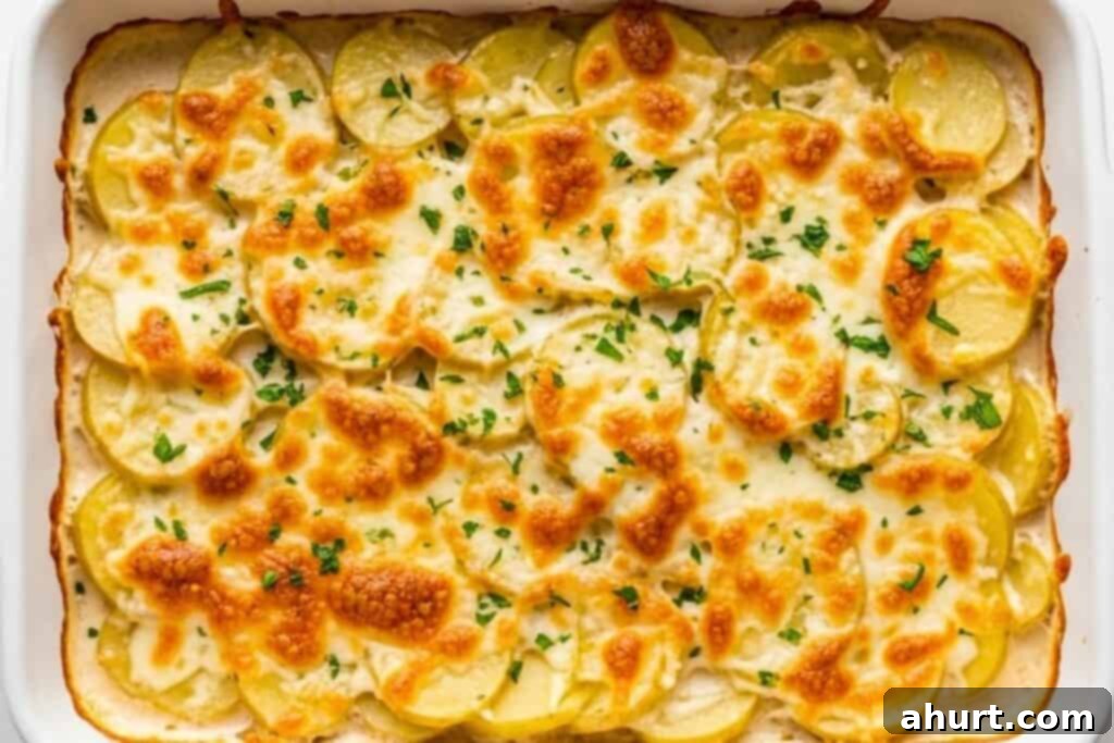 Creamy Parmesan Scalloped Potatoes 10 Step 8: Broiled and garnished scalloped potatoes