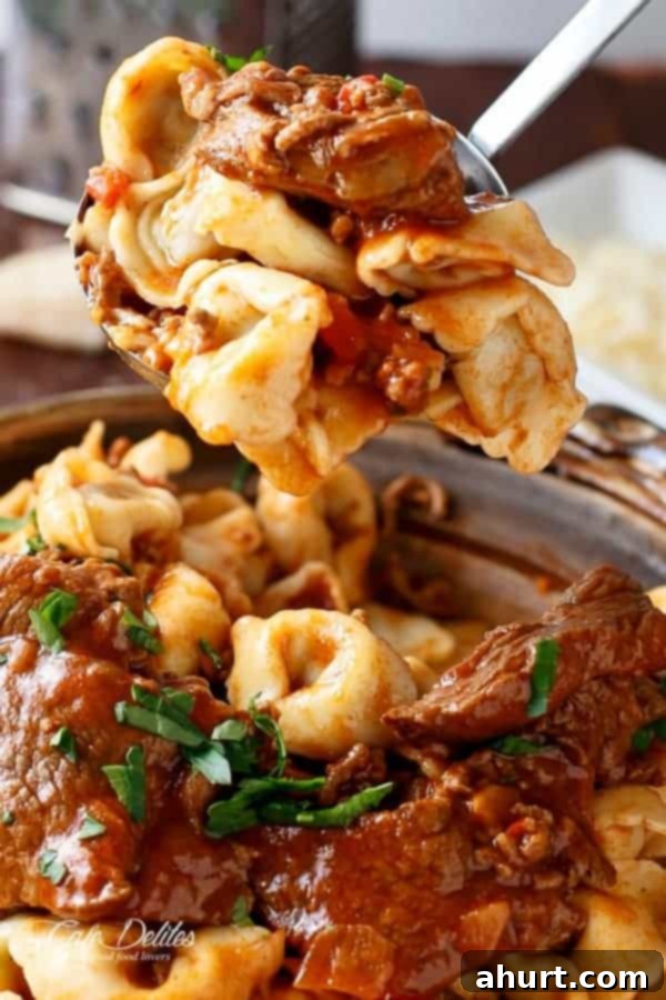 Hearty Beef Tortellini with Chunky Sauce 2 A piece taken over from Tortellini with Chunky Beef Sauce