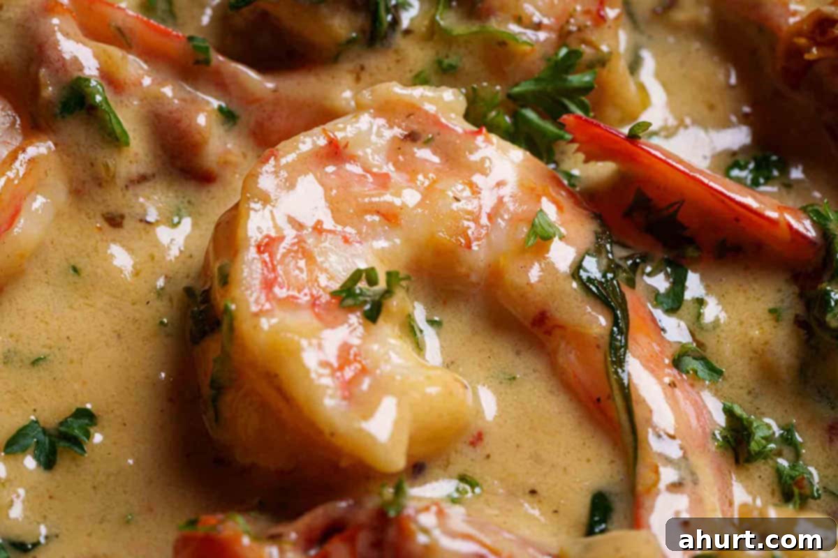 Creamy Tuscan Garlic Butter Shrimp 8 An image of the shrimp being added back to the sauce, with parsley sprinkled on top.
