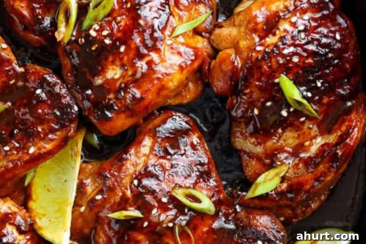 Honey Sriracha Glazed Chicken 11 Sprinkle sliced green onions, sesame seeds, and fresh lime wedges over the chicken, served with rice, noodles, or veggies.
