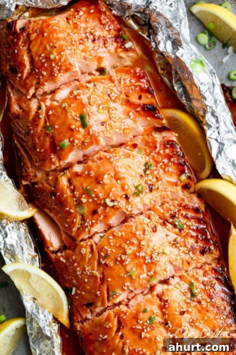 Honey Sesame Salmon In Foil is Full of Asian flavours with ingredients.
