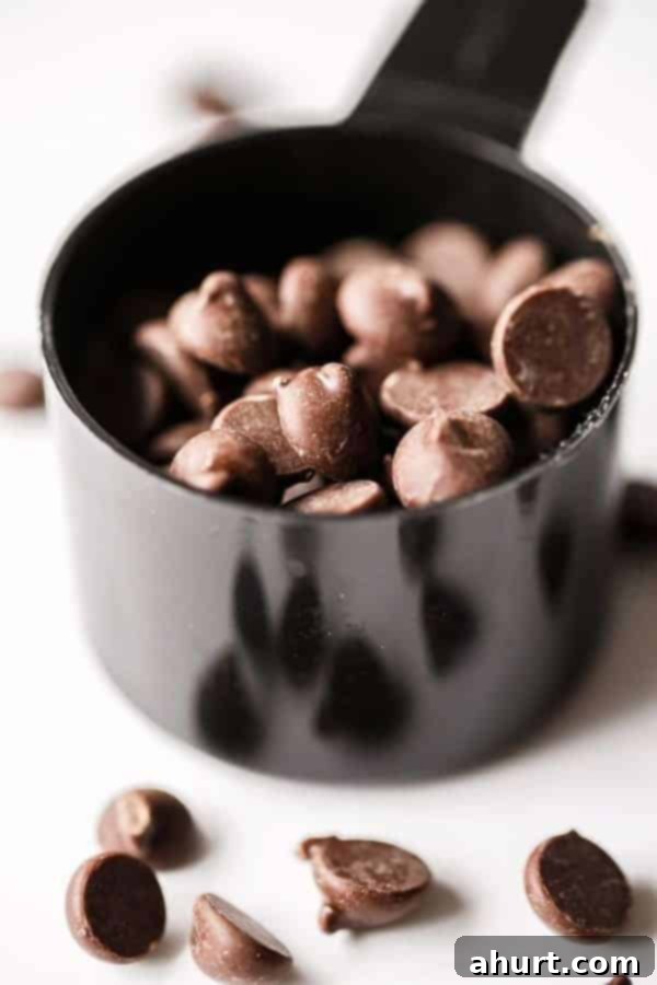 Chocolate Chips in a bowl, ready for baking