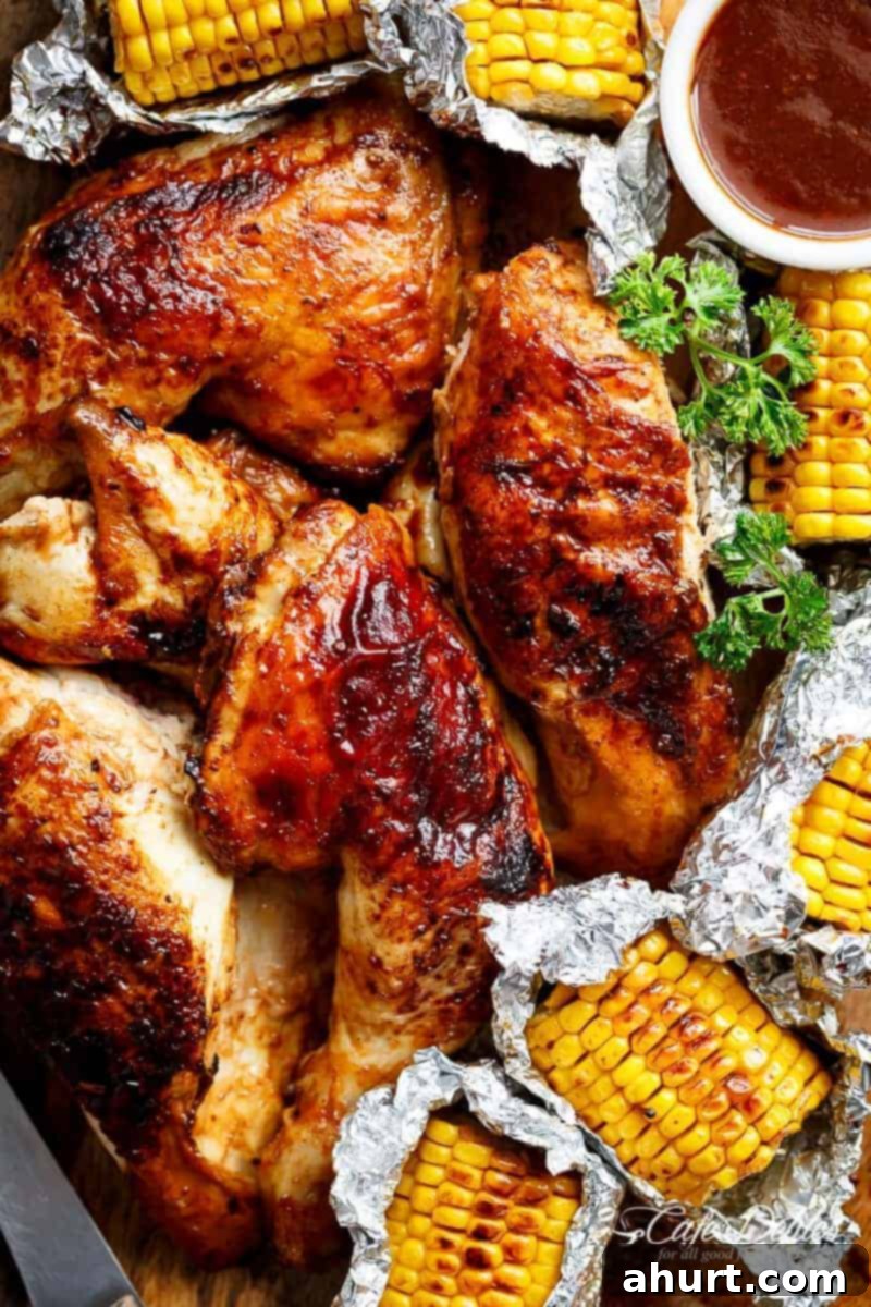 Portuguese Flame-Grilled Peri Peri Chicken 3 Portuguese BBQ Peri Peri Chicken plus the addition of juicy corn cobs in foil packets are charred for added flavour.