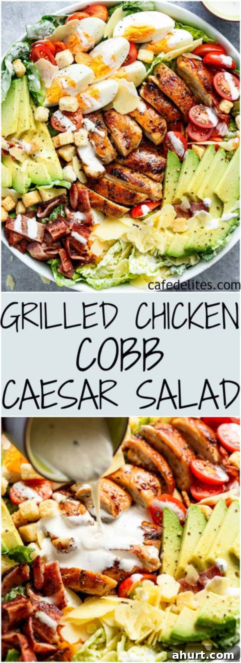 Signature Grilled Chicken Cobb Caesar Salad 8 PIN Image of Grilled Chicken Cobb Caesar Salad