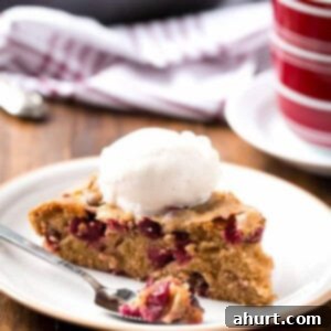 Spirited Cranberry Cobbler Delight 11 Boozy Cranberry Cobbler Cake on a plate