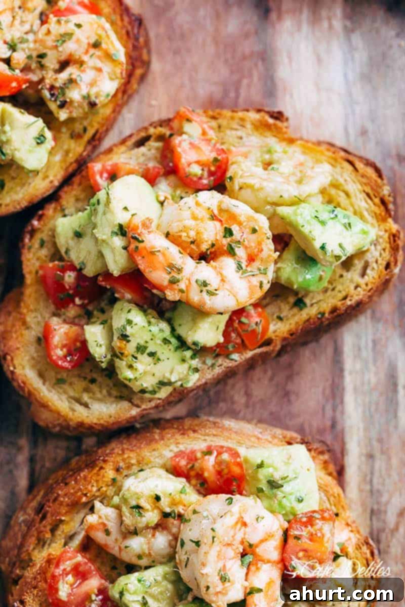 Zesty Shrimp Avocado Garlic Toast 2 Shrimp Avocado Garlic Bread on avocado garlic bread