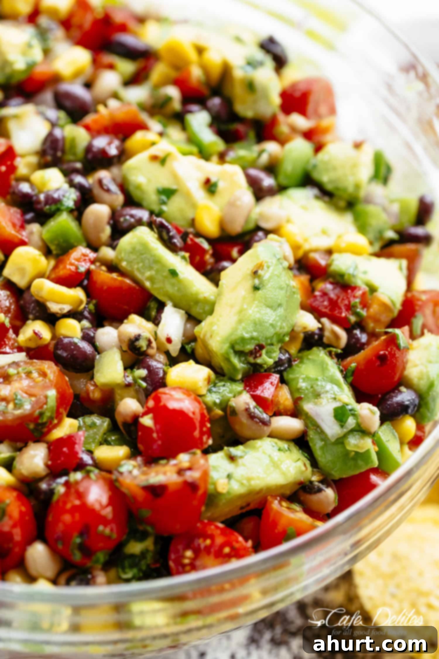 Zesty Chili Lime Cowboy Caviar 5 Chili Lime Texas Caviar in a glass bowl