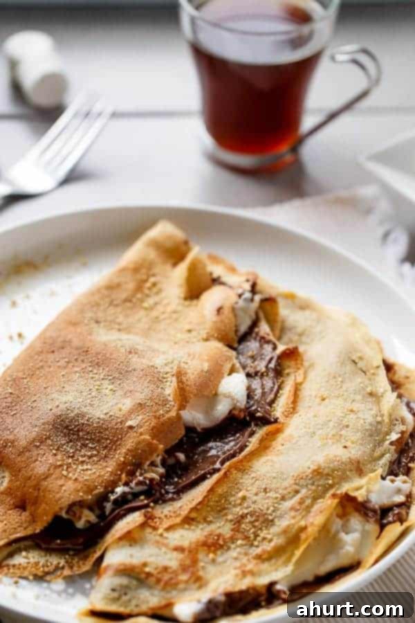 Delicious Nutella S'mores Crepes