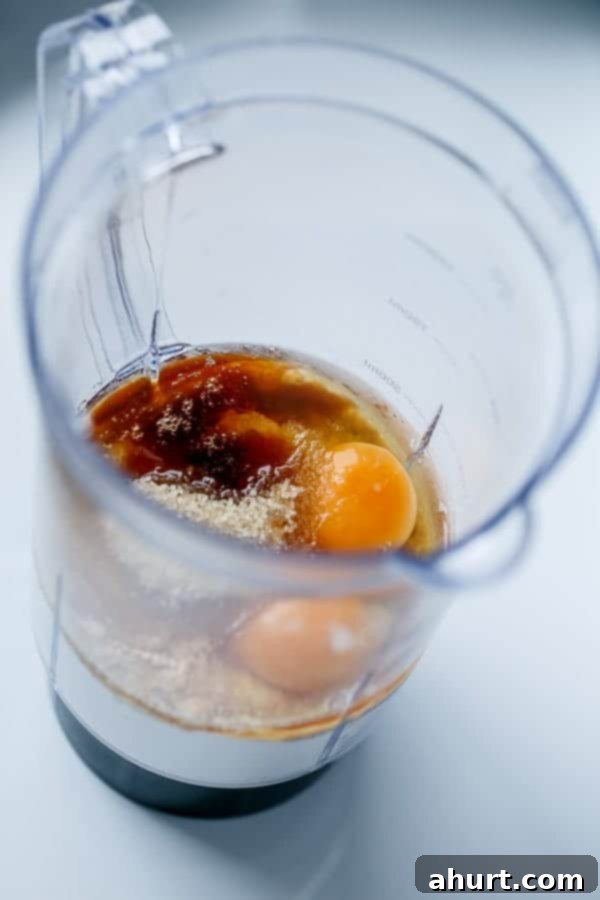 Making of Nutella S'mores, showing ingredients being blended