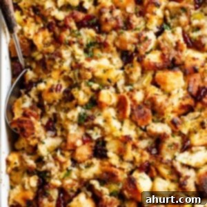 Irresistible Sausage Stuffing 11 Sausage & Herb Stuffing Recipe is FULLY STUFFED with so much flavor, and perfect for serving as a Thanksgiving side with gravy!