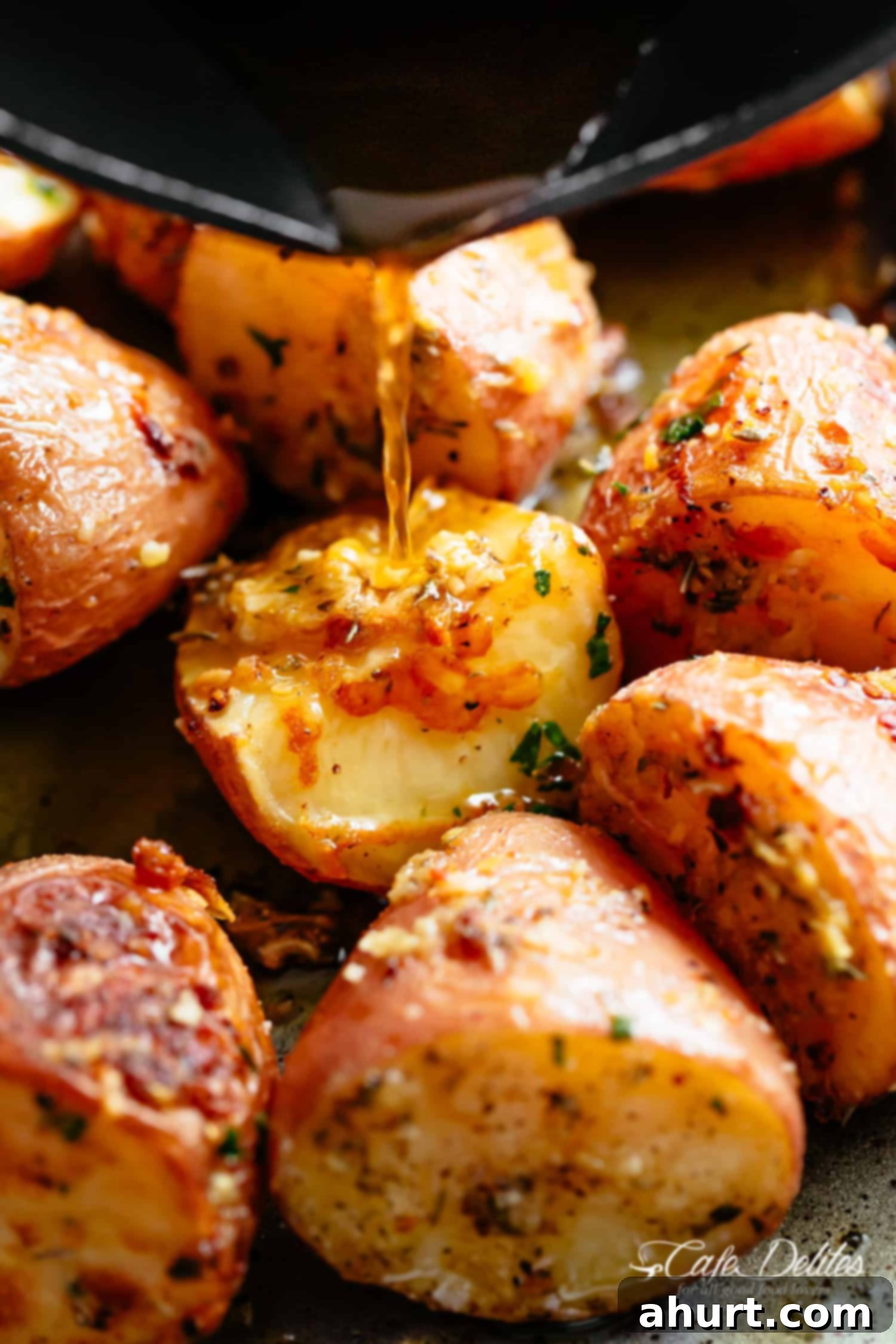 Crispy Browned Butter Parmesan Roasted Potatoes 7 Herbs, garlic, and parmesan cheese are roasted together to make the best Crispy Browned Butter Parmesan Roasted Potatoes!