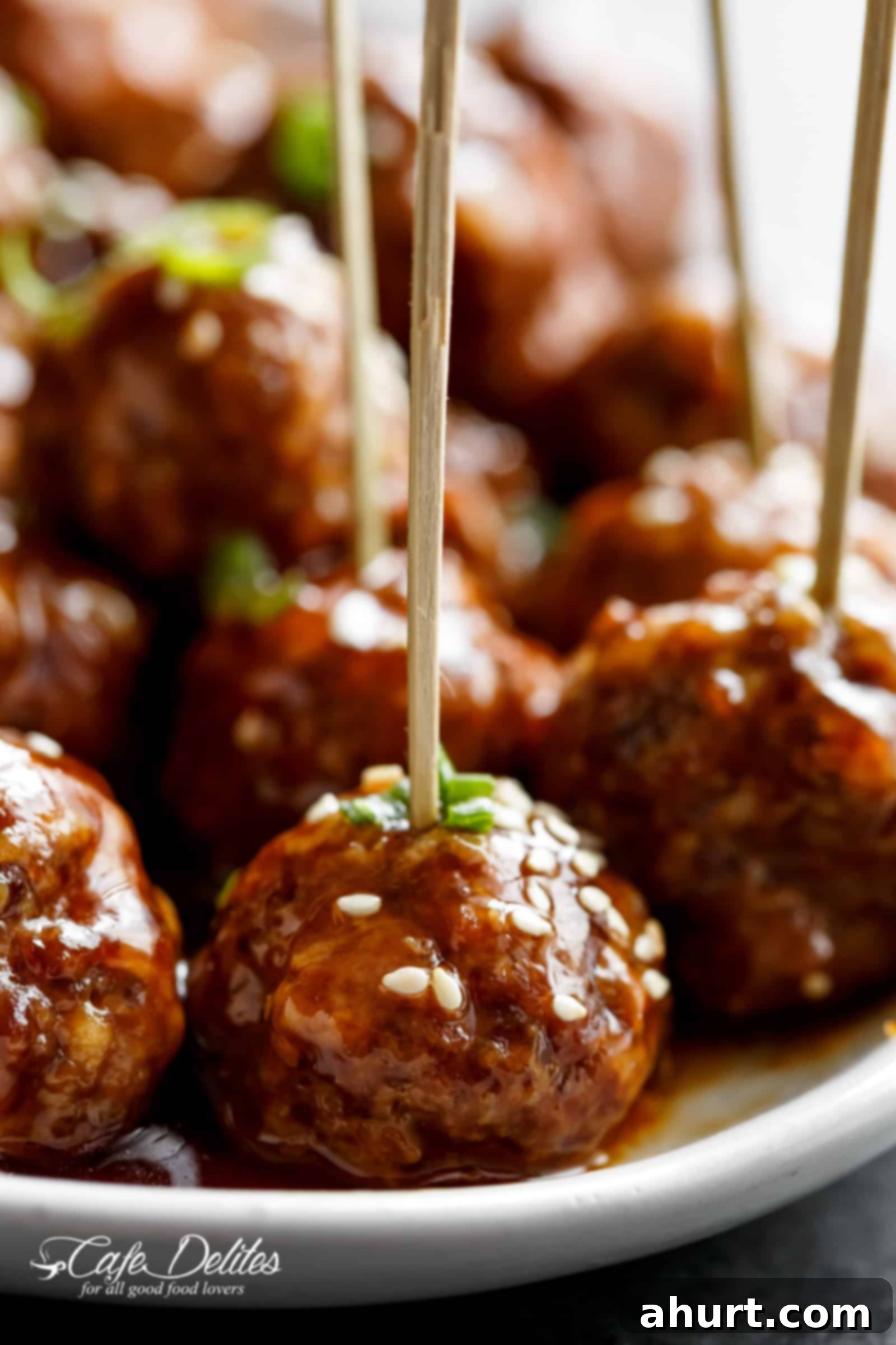 Sticky Teriyaki Meatballs 2 Teriyaki Beef Meatballs smothered in a thick and easy to make homemade Teriyaki sauce!