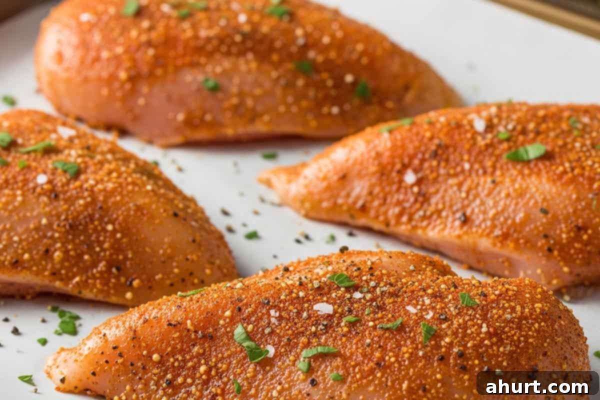 Golden Mozzarella Chicken Bake 5 Chicken breasts coated evenly with a delicious blend of Italian seasoning, paprika, onion powder, salt, and pepper.